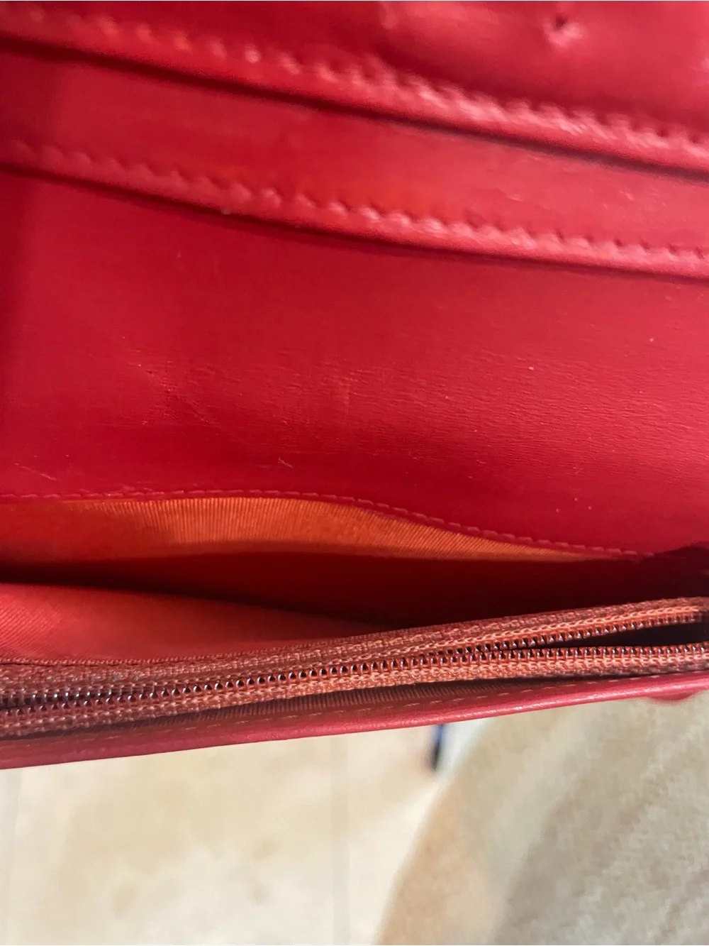 Authentic CHANEL Red Wallet-on-chain